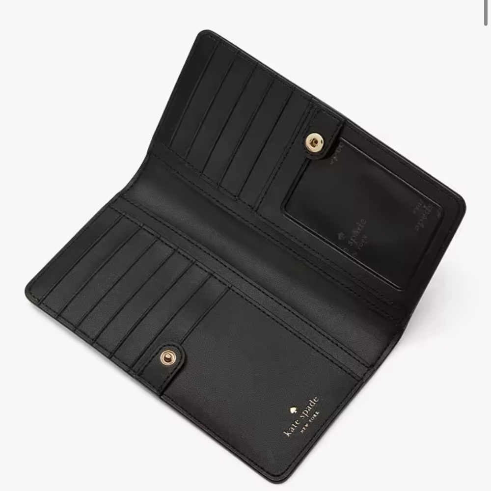 Kate Spade Madison Large Slim Bifold Wallet
Black 
NWT - Picture 2 of 16